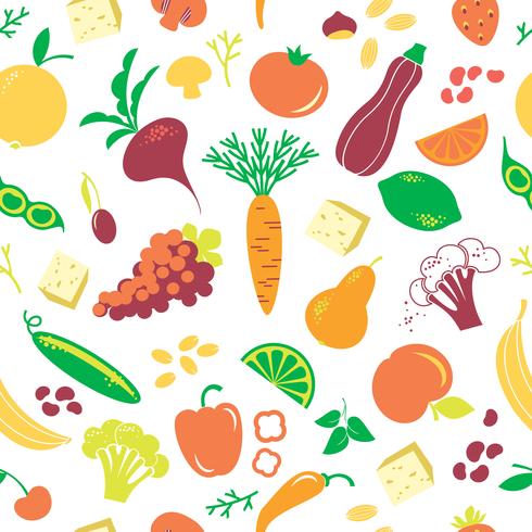 Vector seamless pattern with vegetables.