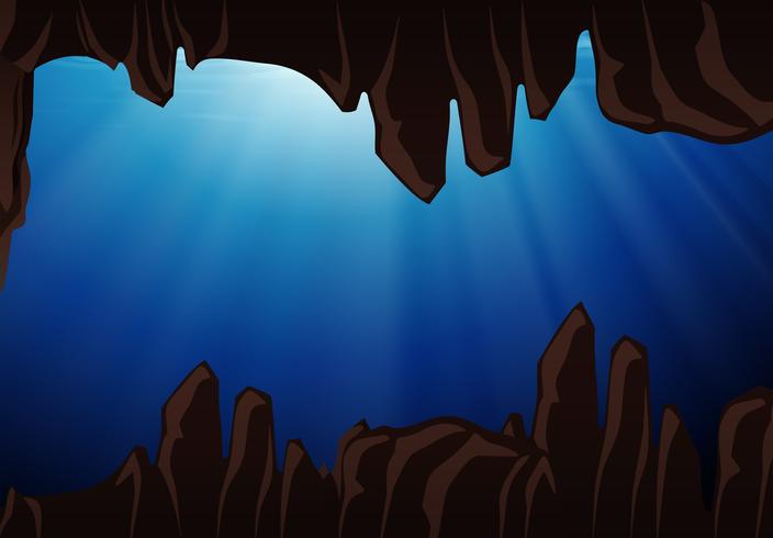 An underwater cave scene vector