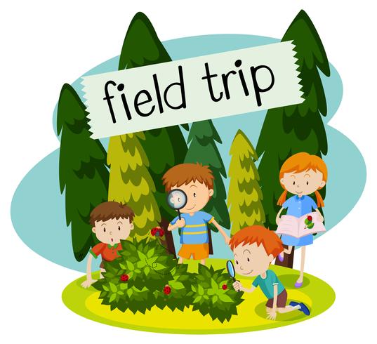 School Field Trip in the Nature - Download Free Vector Art, Stock Graphics & Images