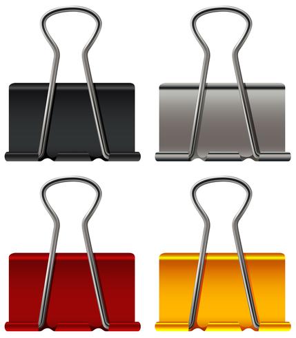 Paper clip in four colors vector