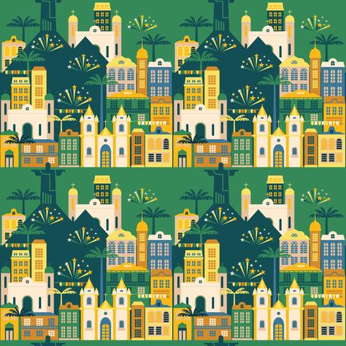 Latin American holiday, the June party of Brazil. Seamless pattern. vector