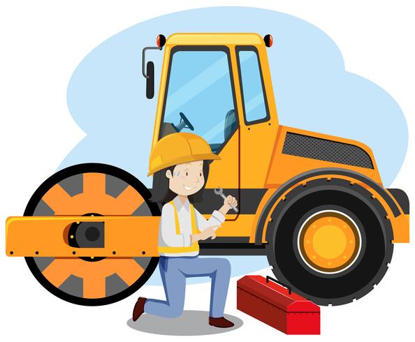 Mechanic Engineer on White Background vector