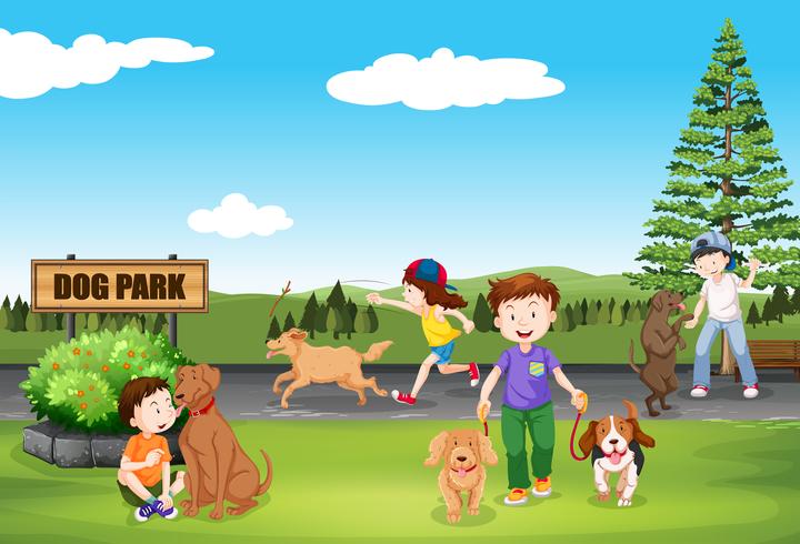 People at dog park - Download Free Vector Art, Stock Graphics & Images