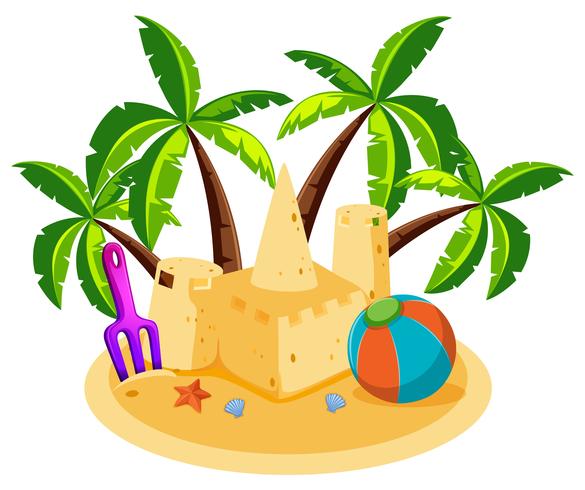 A Sand Castle on White Background vector