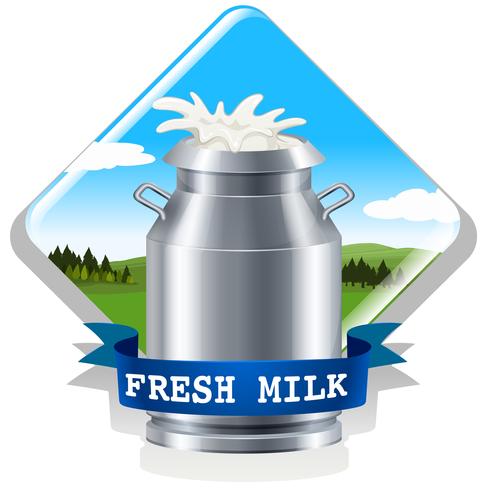 Fresh milk with text vector
