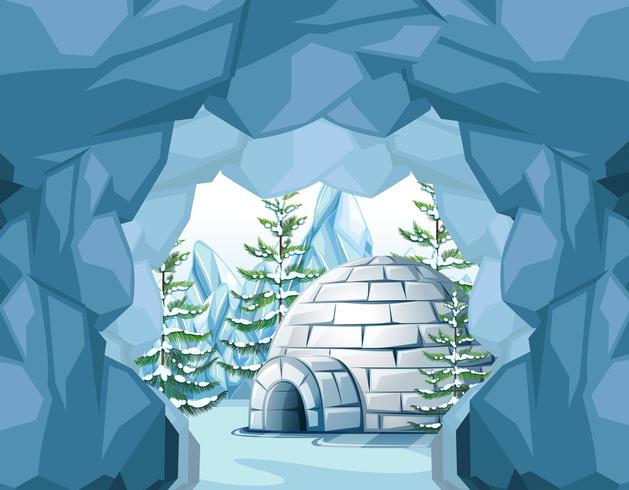 Igloo in the North Pole vector