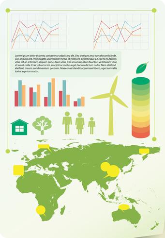 Un infochart que muestra el medio ambiente. vector