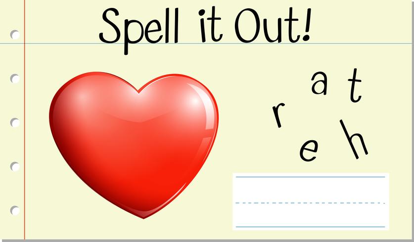 Spell English word heart vector