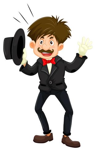 Magician in black tuxedo vector