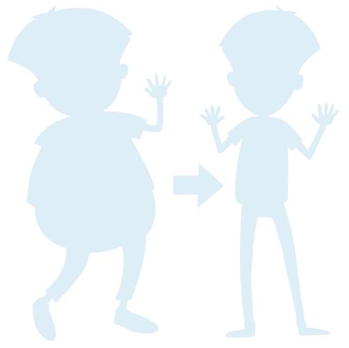 Man Body Transformation Silhouette vector