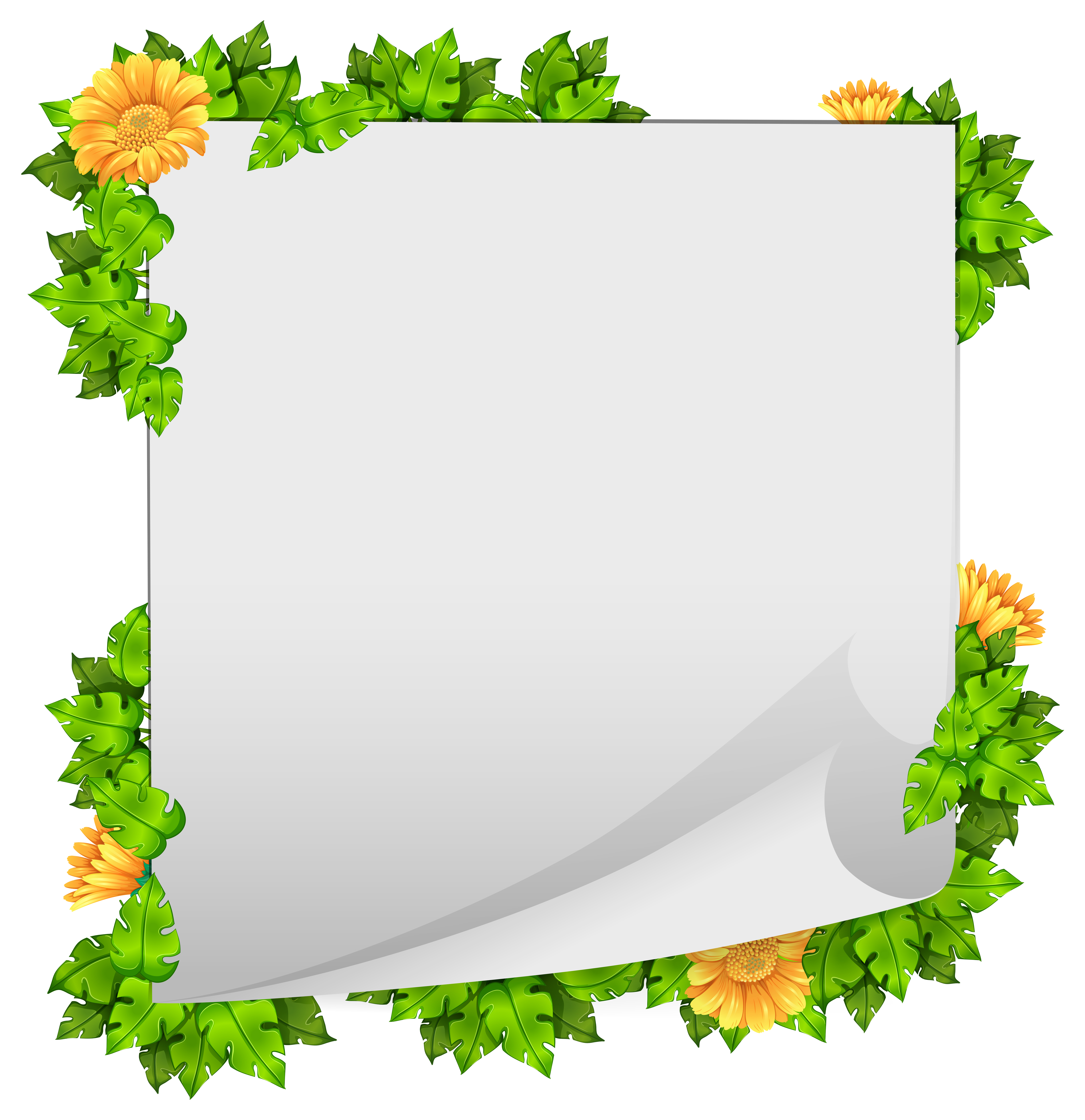 Download Flower and leaf border frame - Download Free Vectors ...