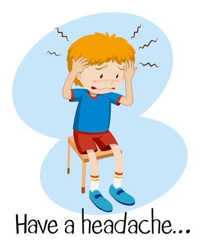 A Boy Having a Headache vector