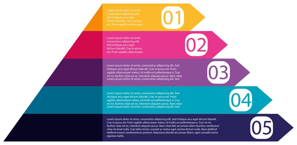 Diagrama de infografía pirámide colorido vector