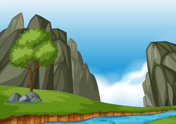 Un hermoso paisaje natural. vector