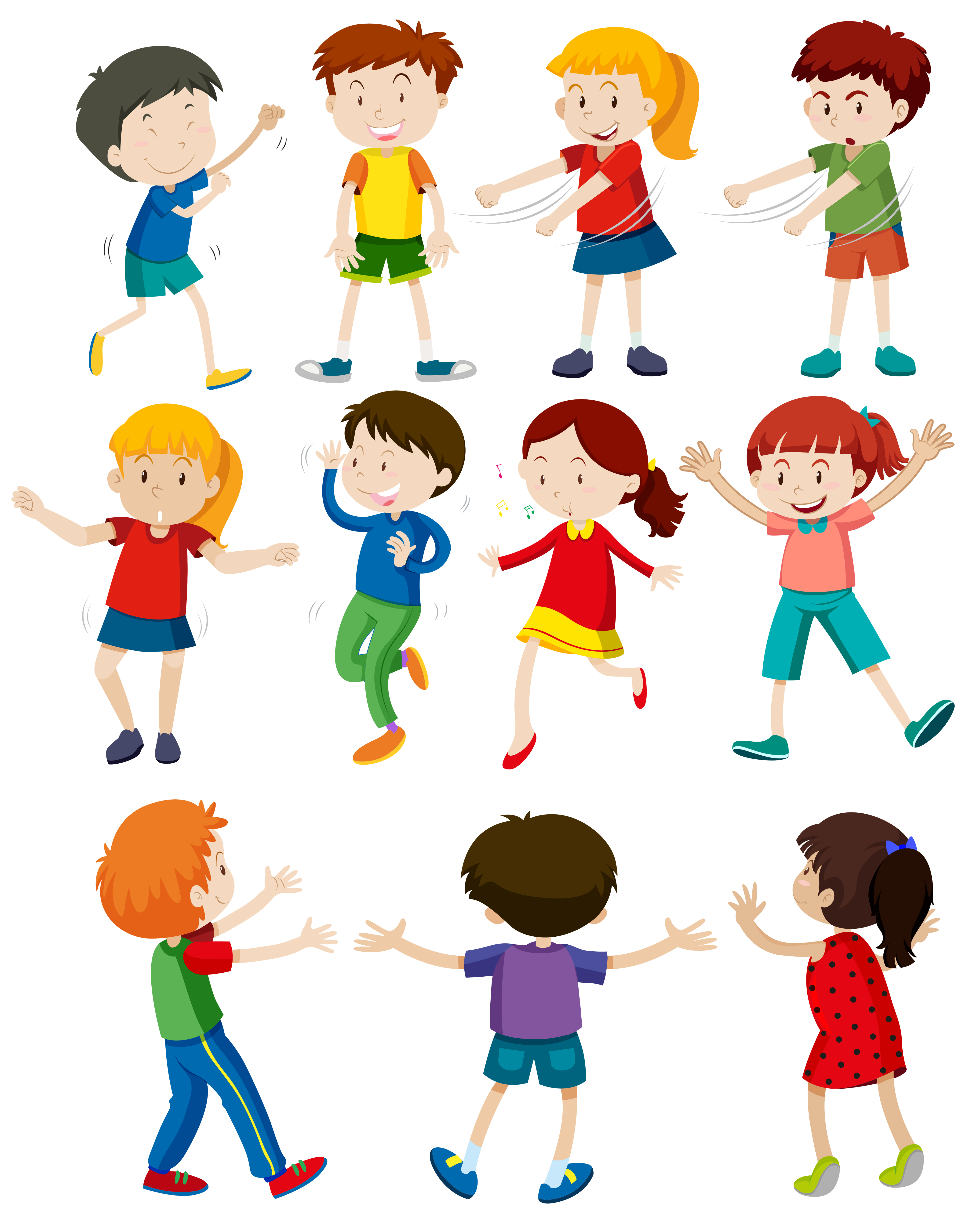 Set of children dancing 299882 Vector Art at Vecteezy