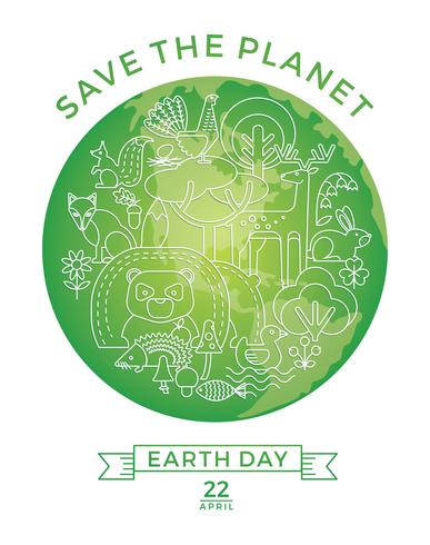 Earth Day. Conceptual design for the conservation of nature. vector