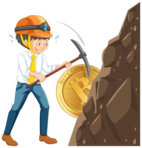 A Worker Mining Cyber Coin vector