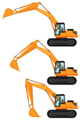 Bulldozers in three positions vector