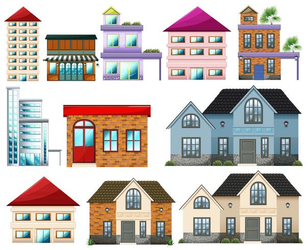 Different buildings vector