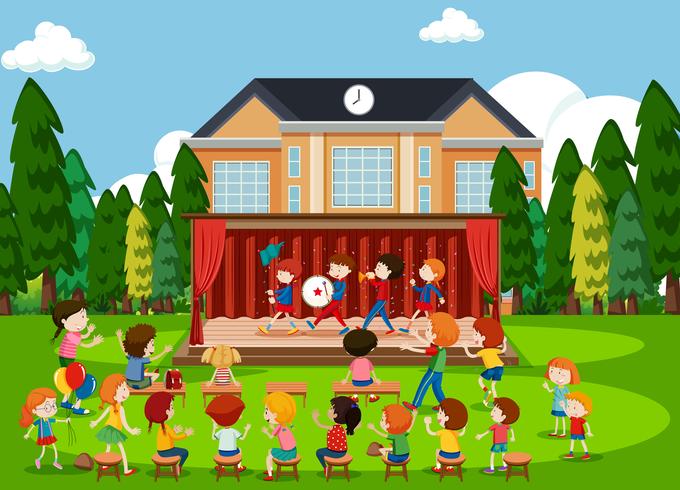 People watching band on stage - Download Free Vector Art, Stock Graphics & Images