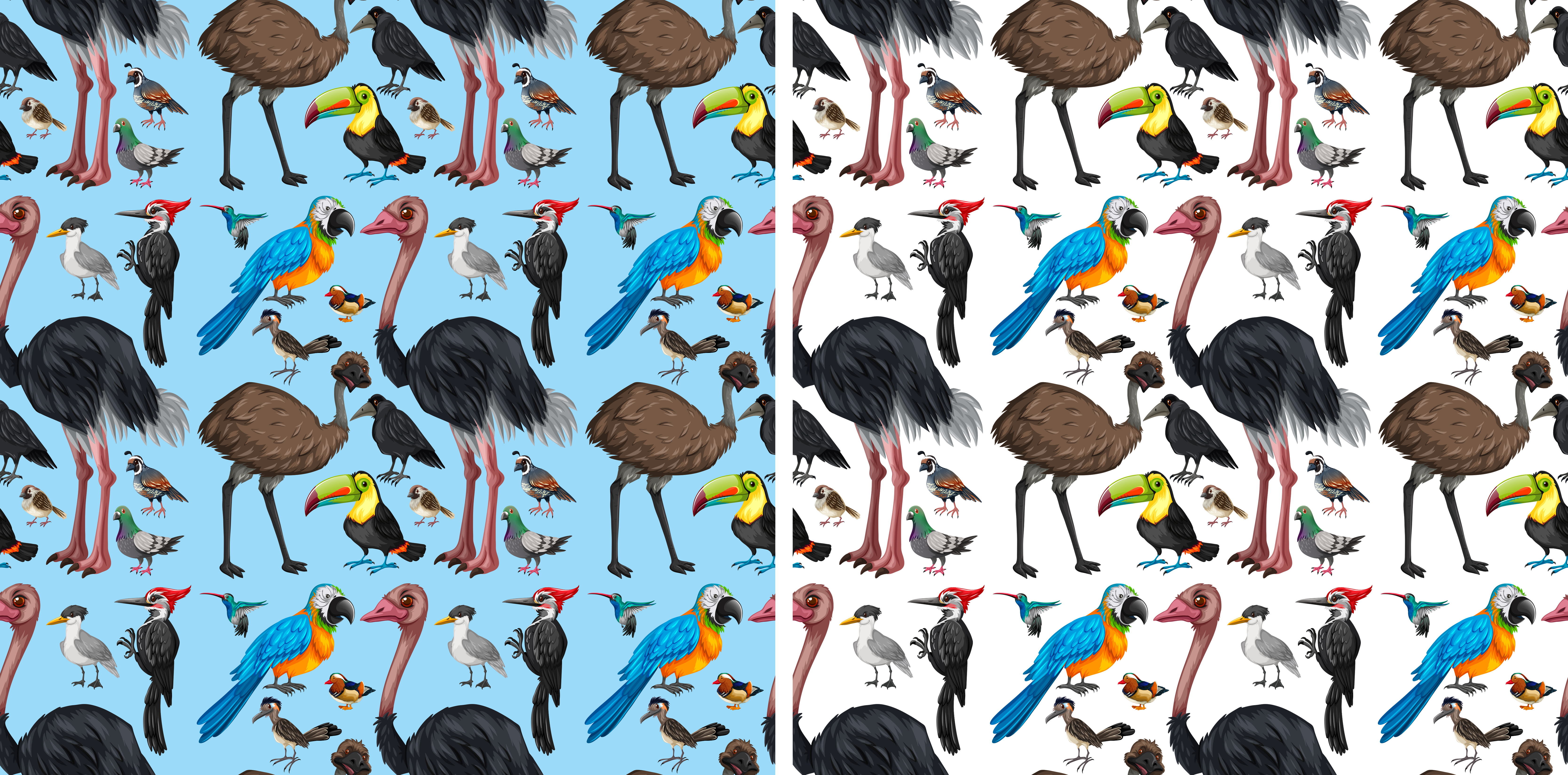 Seamless background with wild birds 299927 Vector Art at Vecteezy