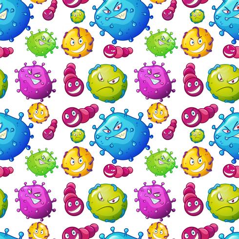 Seamless background template with germs vector