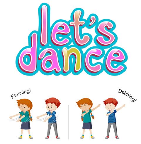 Boy and girl let's dance vector