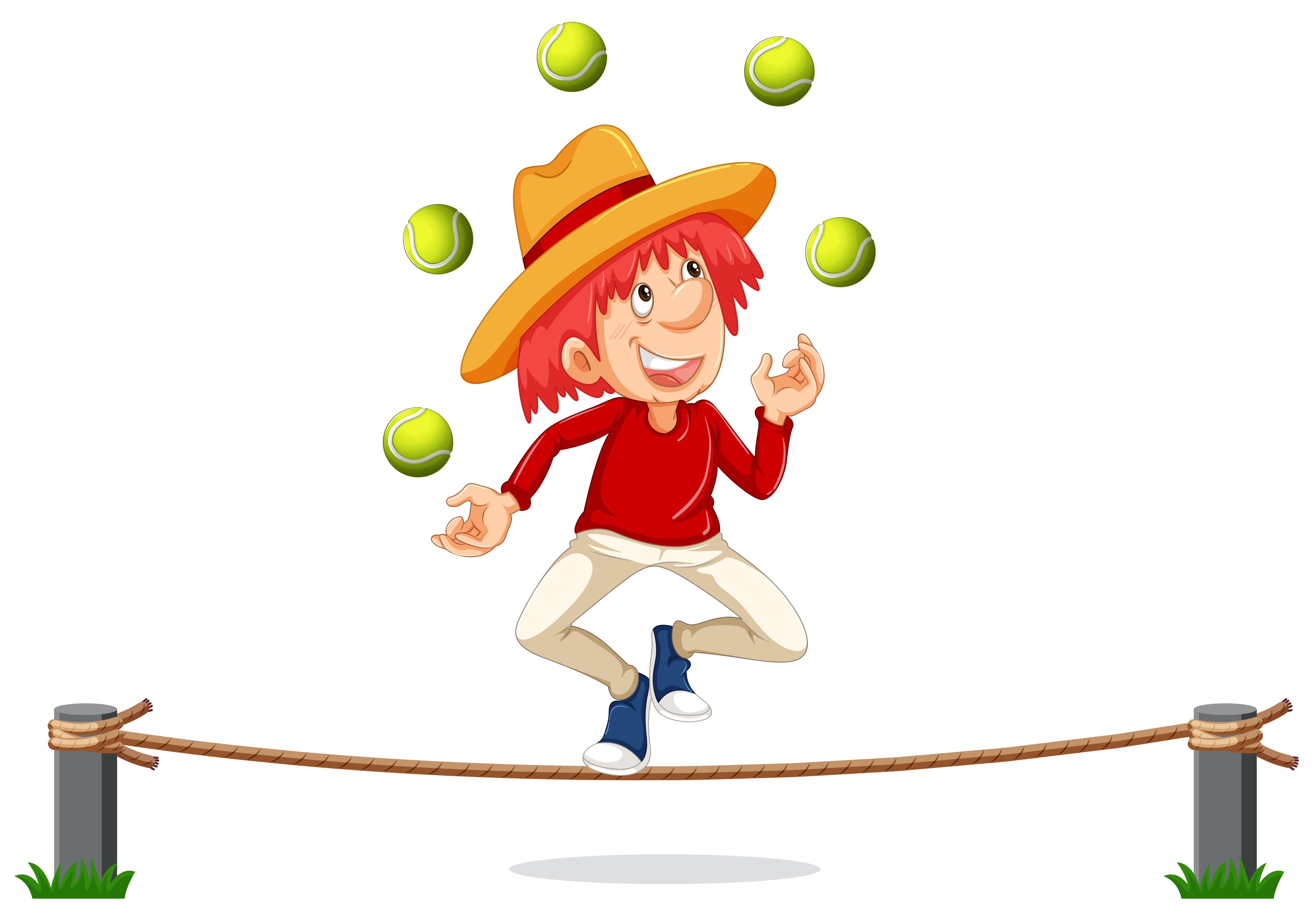 A Man Juggling on Rope 299981 Vector Art at Vecteezy
