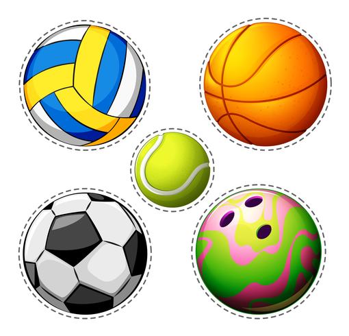 Different types of balls vector