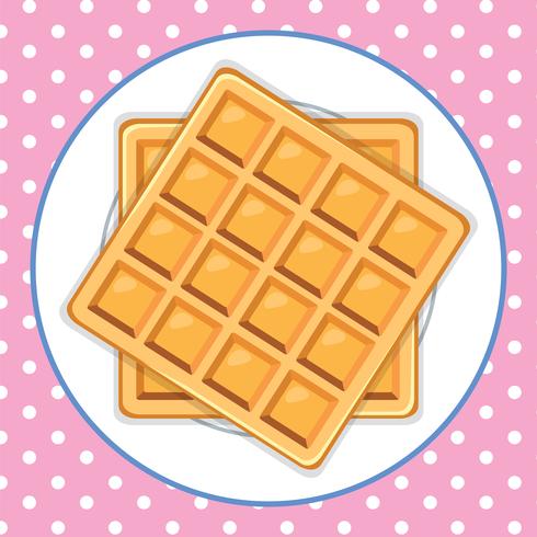 Un plato de waffle lindo fondo vector