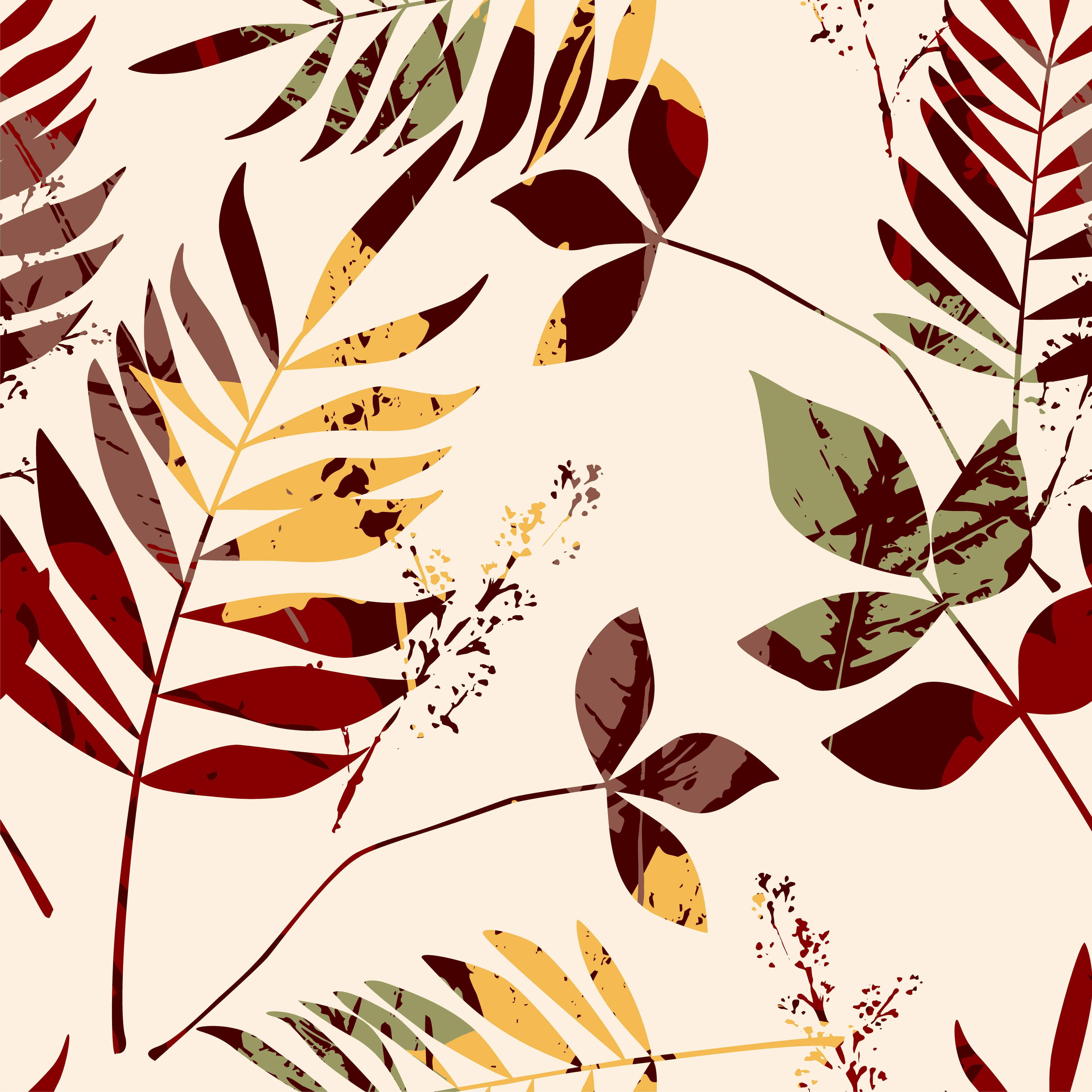Abstract seamless pattern with leaves. 300056 Vector Art at Vecteezy