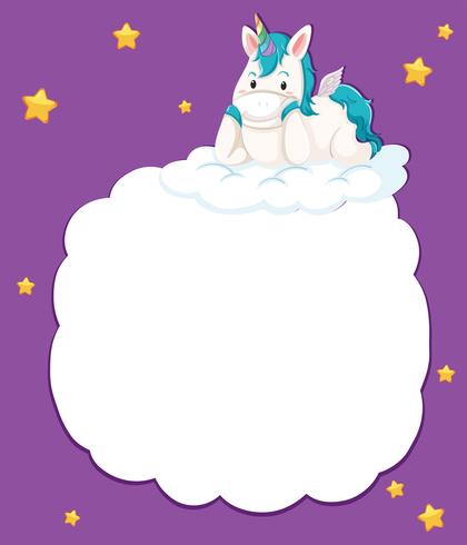 Una linda plantilla de unicornio vector