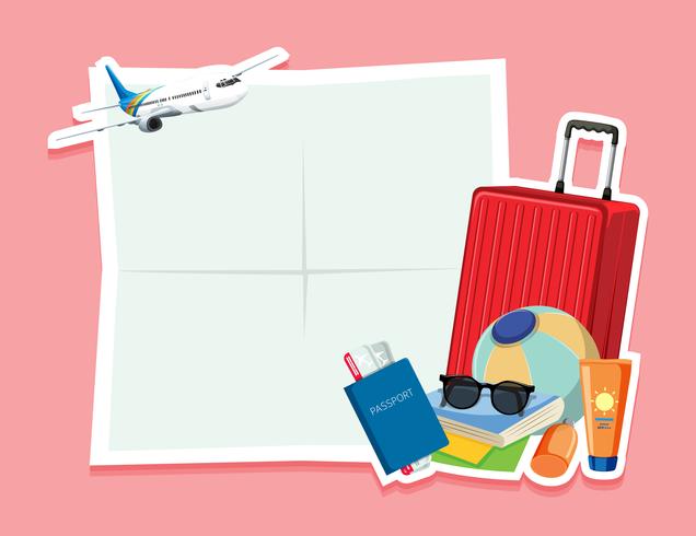 Blank note with travel object vector