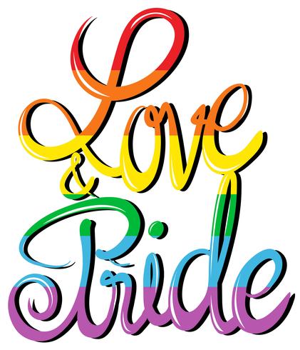 Love and pride text design vector