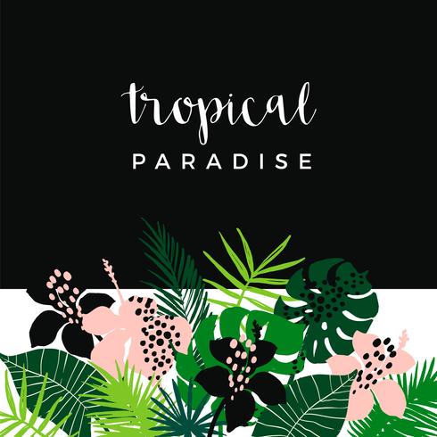 Summer tropical design. Vector template. Design element.