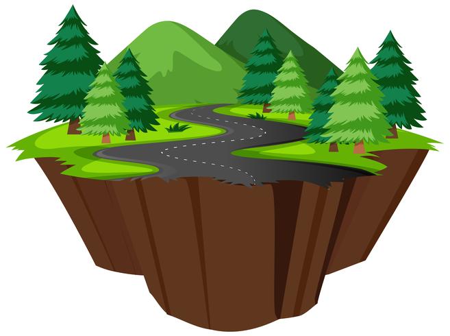 Isla aislada de la carretera de la naturaleza. vector