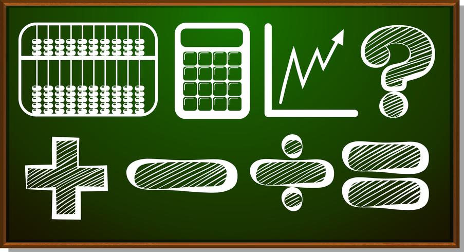 Math symbols on blackboard vector