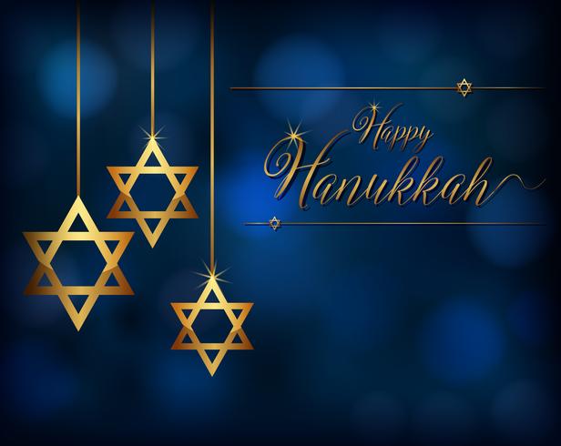 Plantilla de tarjeta para hanukkah con adornos estrella vector