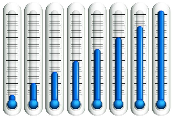 Termometro con liquido azul vector