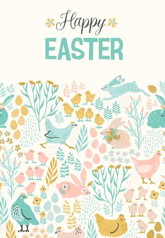 Happy Easter. Vector templates for card, poster, flyer and other users.