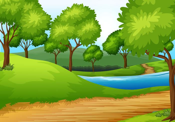 Un hermoso paisaje natural. vector