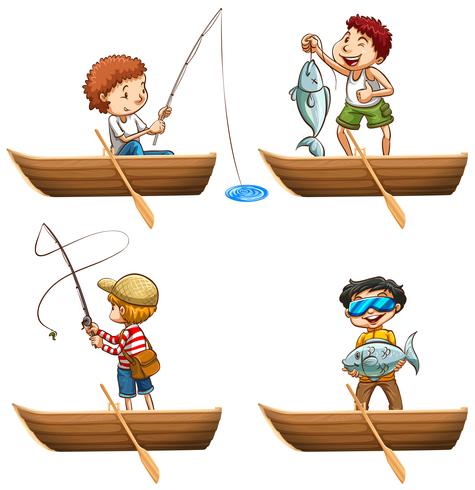 People in rowboat fishing - Download Free Vector Art, Stock Graphics & Images