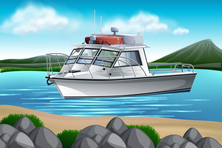 A boat in nature vector