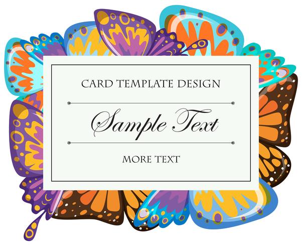 Card template with butterfly wings vector