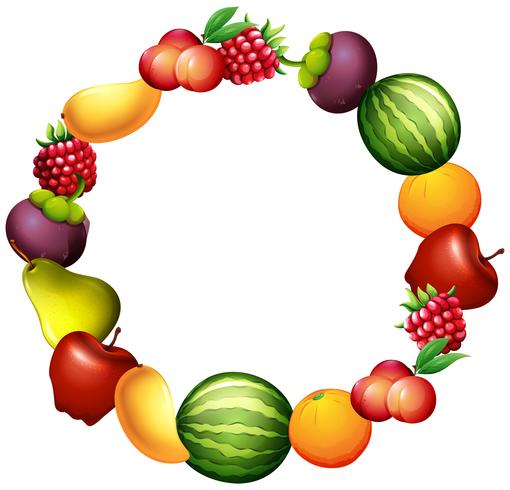 Diseño de marco con frutas frescas. vector