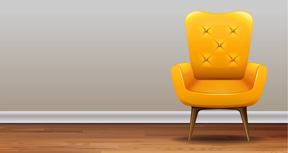 Un sillón amarillo clásico vector