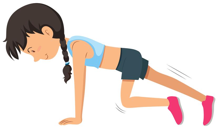A young woman weight training exercise vector