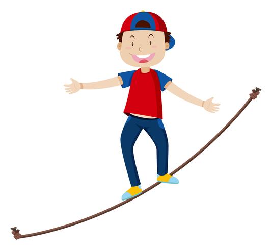 Tightrope Walking on White Background vector
