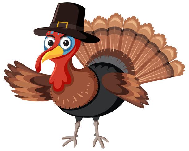 A turkey character on white background vector