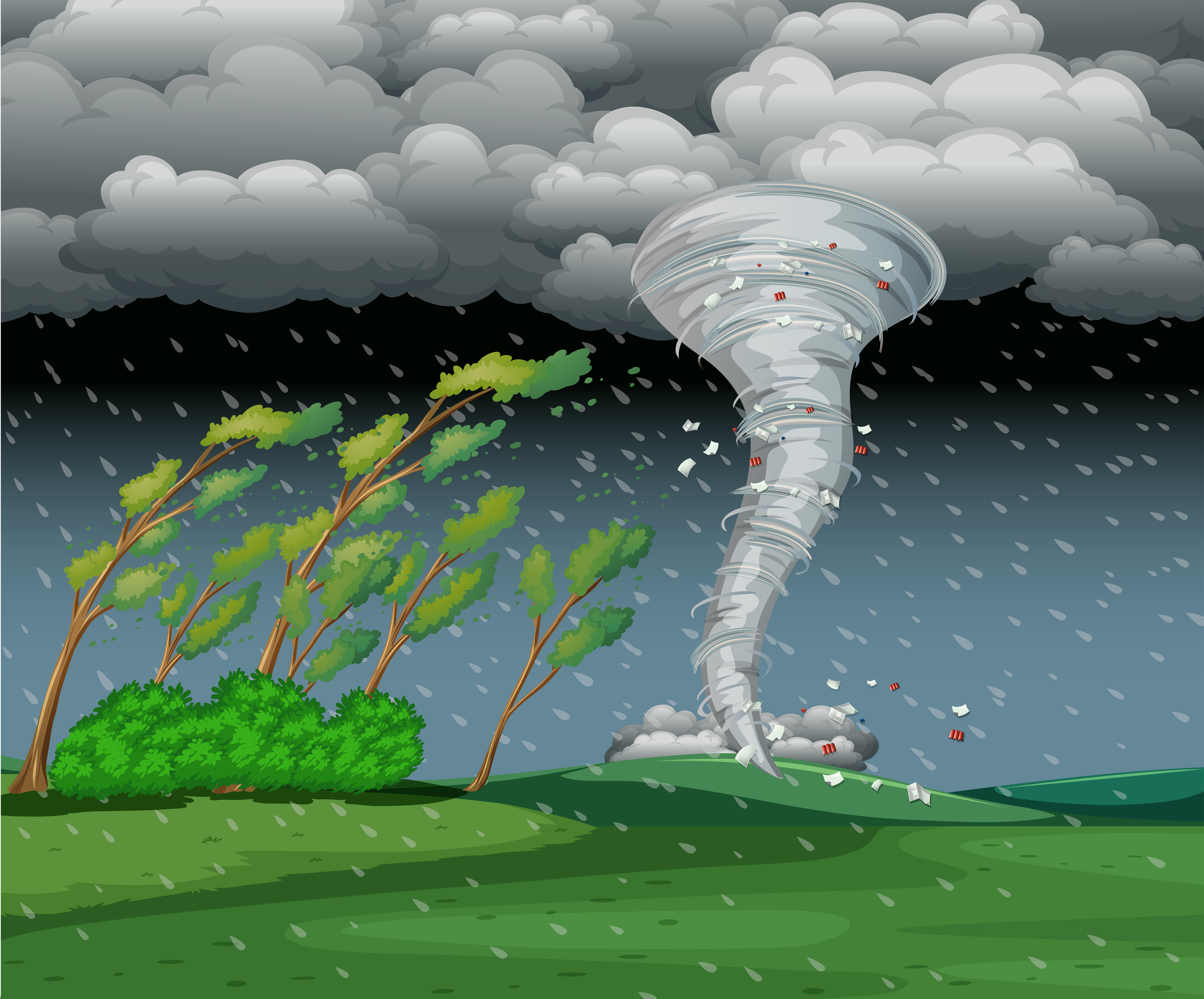 Cyclone in the rainy storm 300351 Vector Art at Vecteezy